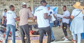 Books pens etc being served by Besaved charity organization in Goma 3